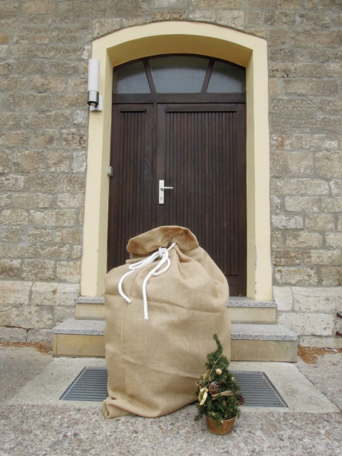 Sac cadeau XXL du Père Noël de Saint-Nicolas 100% toile de jute