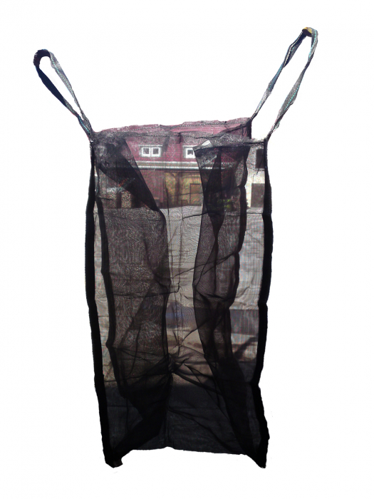 Worek typu Big Bag | czarny przewiewny z 4 stron | Do Drewna opałowego | PE SWL 1000kg 1mp